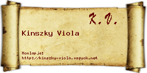 Kinszky Viola névjegykártya